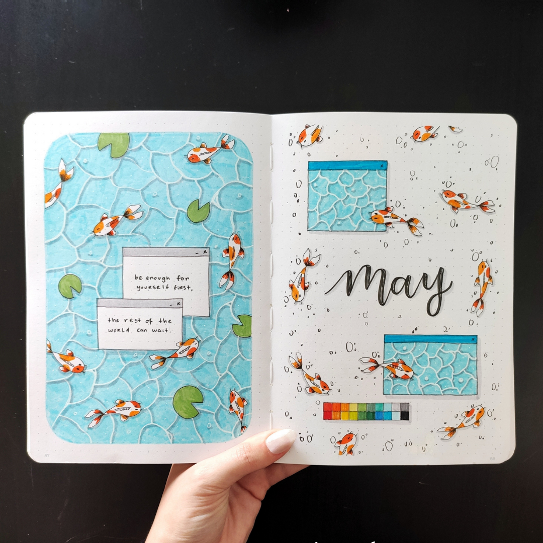 Koi Fish Sticker Sheets – Calming Aesthetic Journal & Planner Stickers
