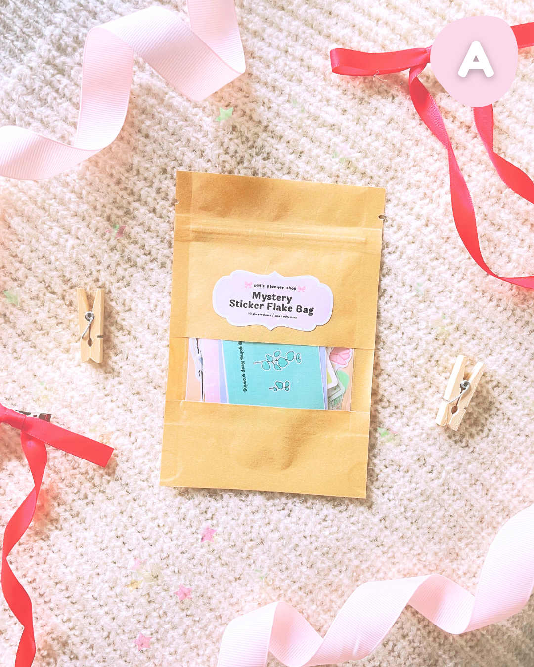 Mystery Sticker Flake Bag – Random Aesthetic Kawaii Stickers from Cat’s Planner
