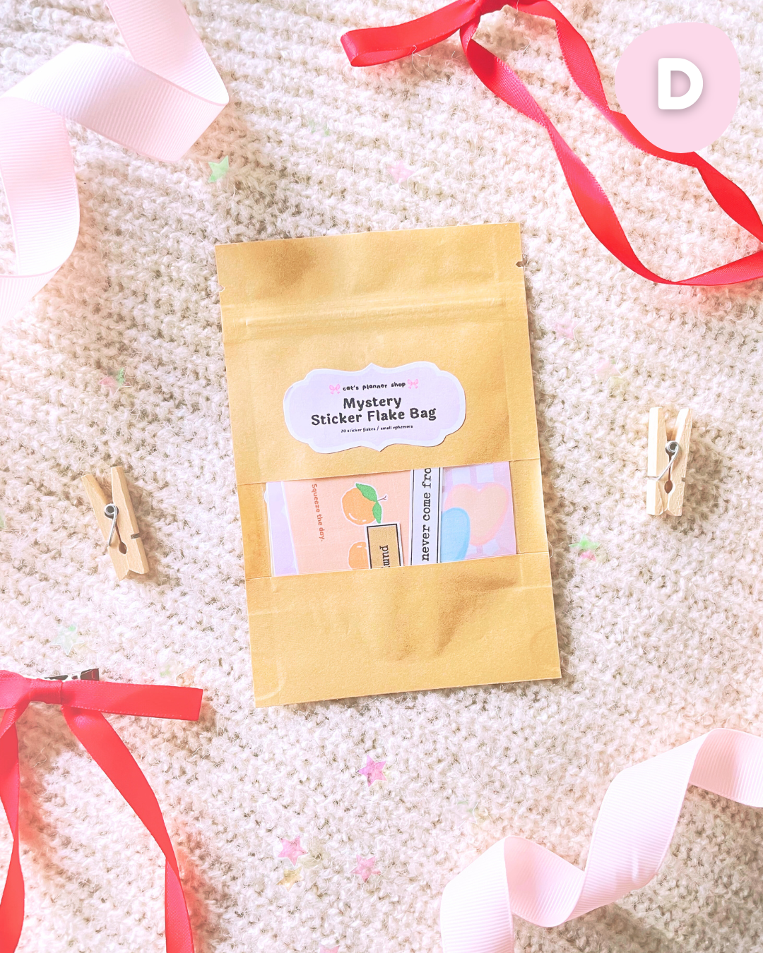Mystery Sticker Flake Bag – Random Aesthetic Kawaii Stickers from Cat’s Planner
