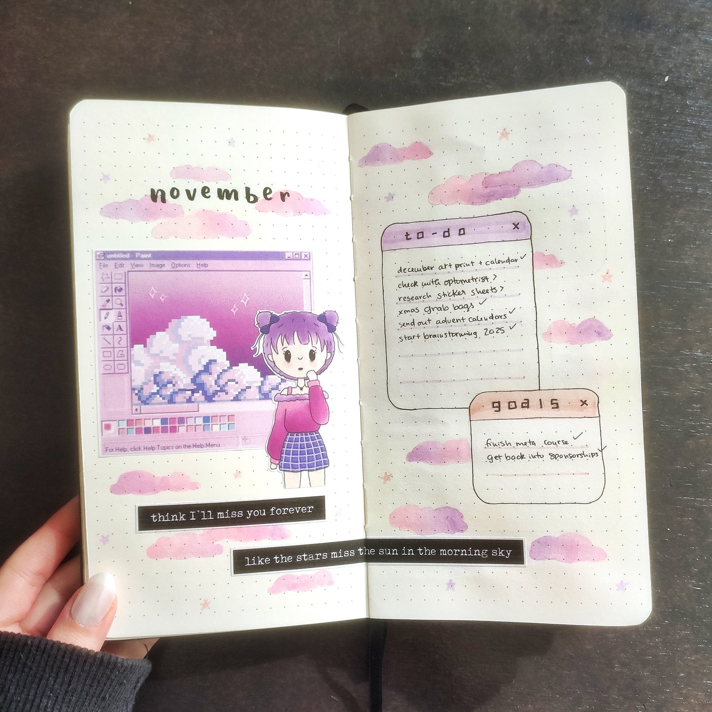 Vaporwave Space Girl Sticker Sheet – Aesthetic Galaxy Stickers for Journaling & Scrapbooking