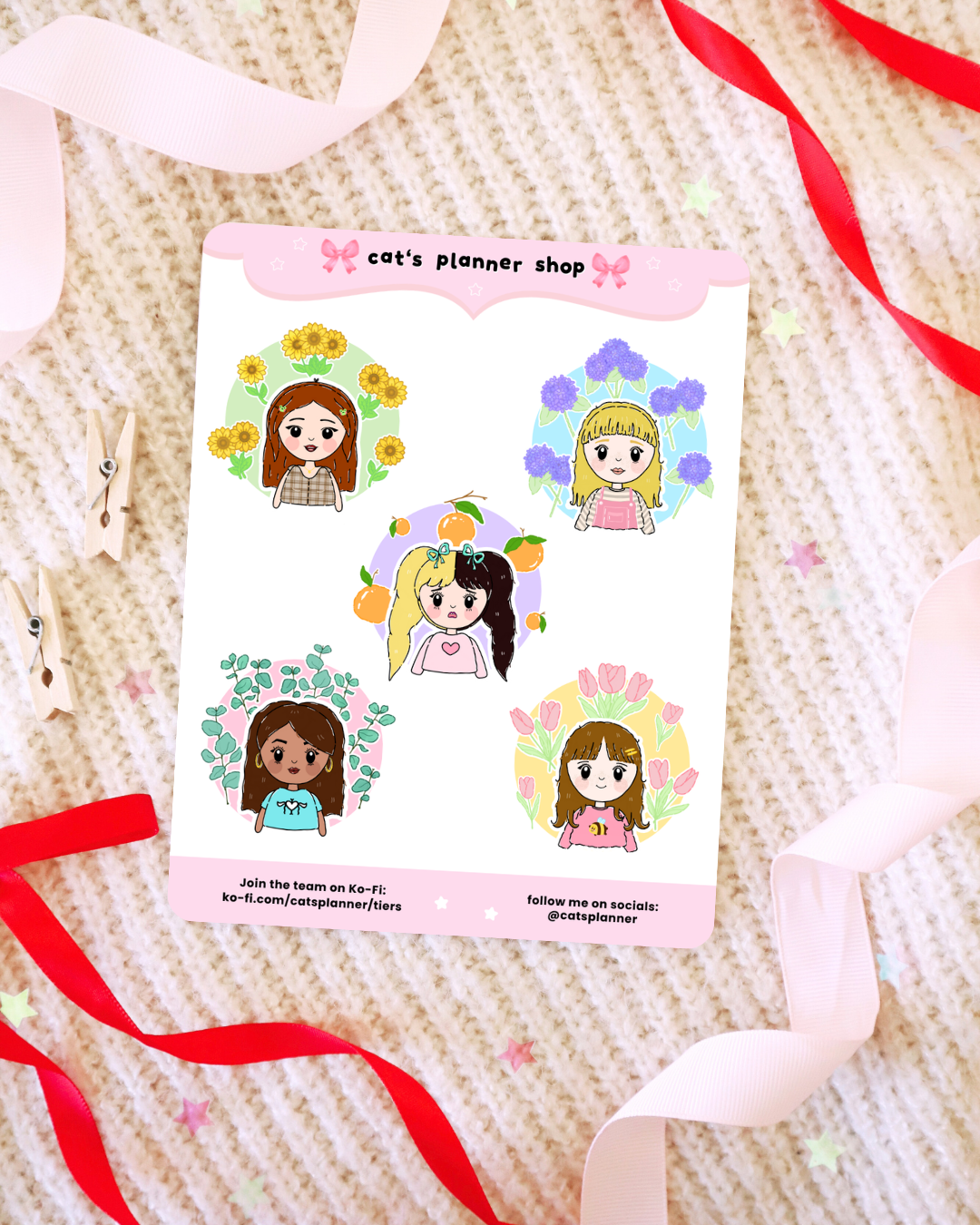 Floral Girl Sticker Sheets | Cute Bullet Journal & Planner Stickers