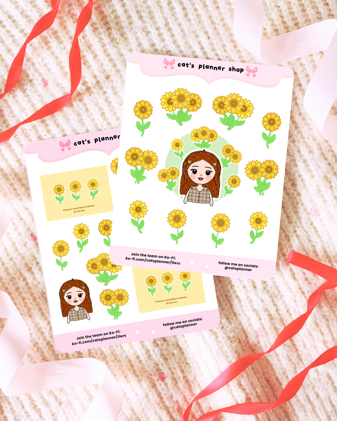 Floral Girl Sticker Sheets | Cute Bullet Journal & Planner Stickers