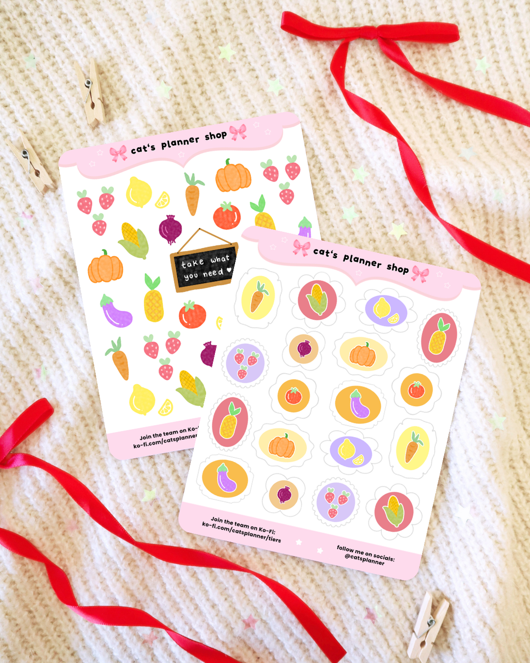 Vegetable Emotions Sticker Sheet – Stickers for Journaling, Scrapbooking, Bullet Journal & Penpals