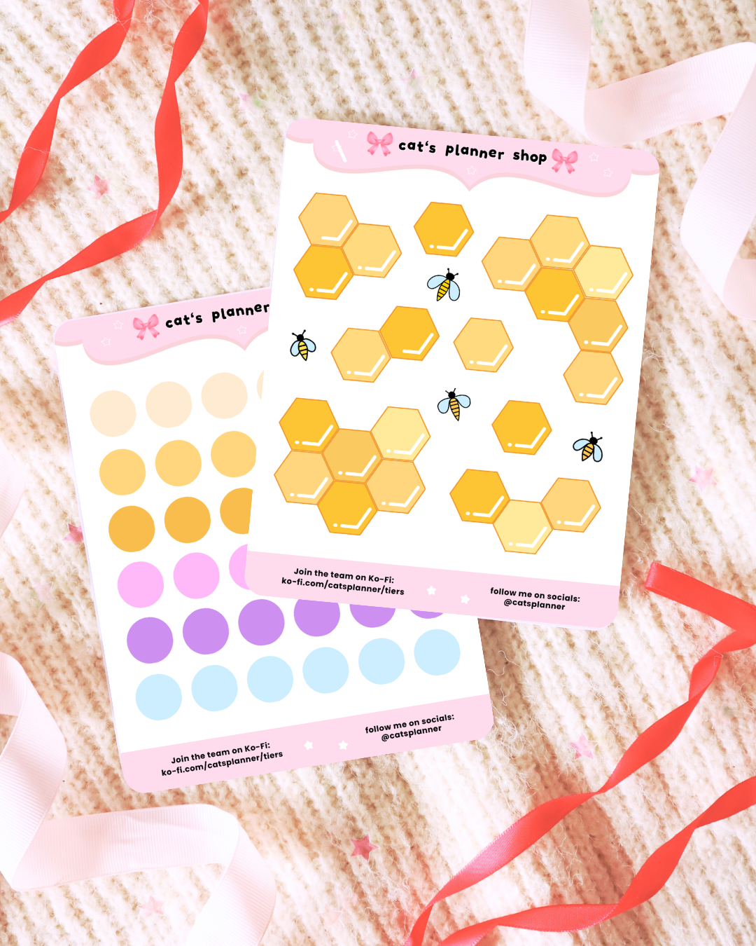 Bees & Honeycomb Sticker Sheet for Journaling – Stationery for Bullet Journal and Planners