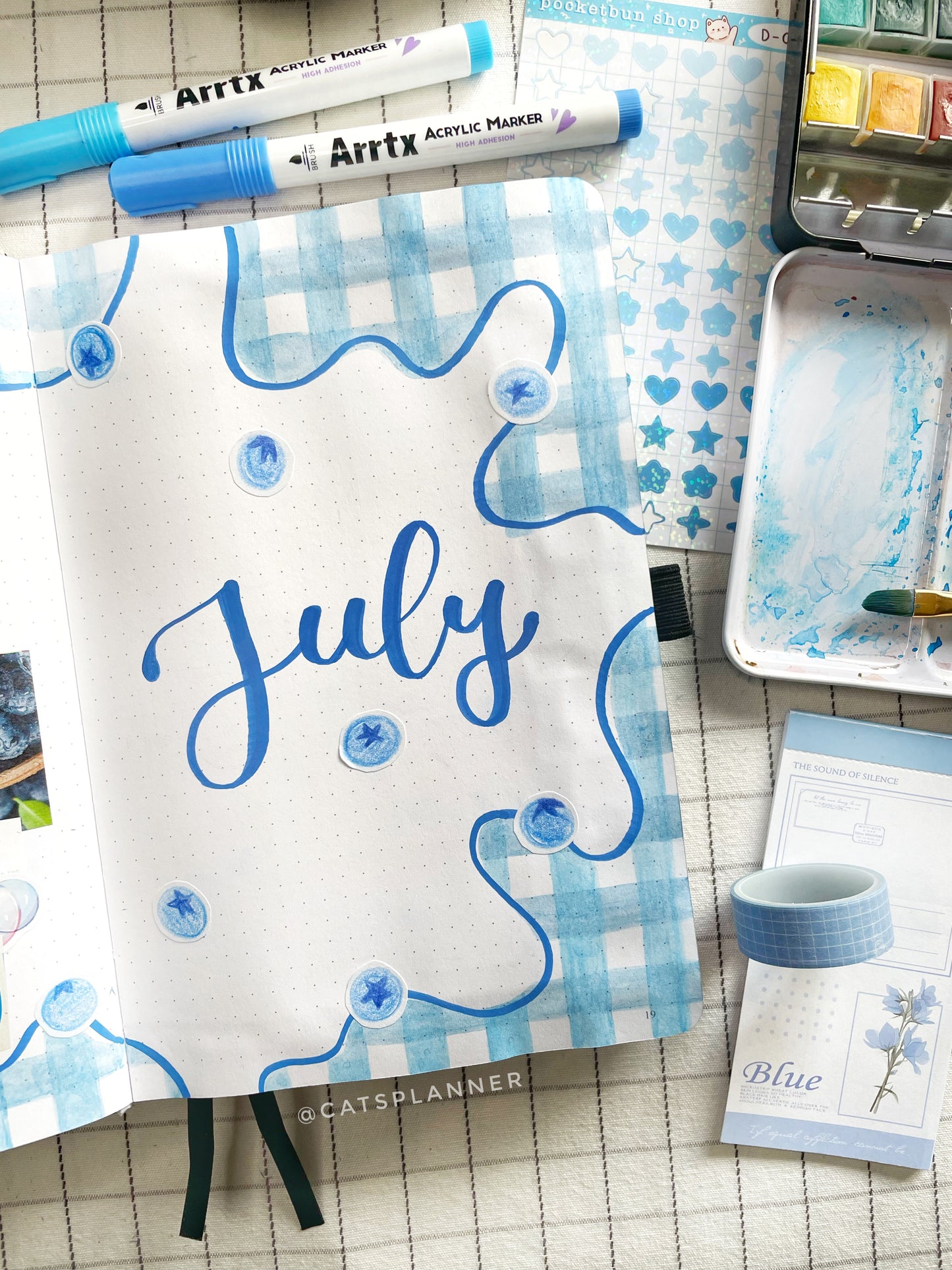Blueberry Junk Journal Inspired Sticker Sheet – Stationery for Bullet Journal and Planners