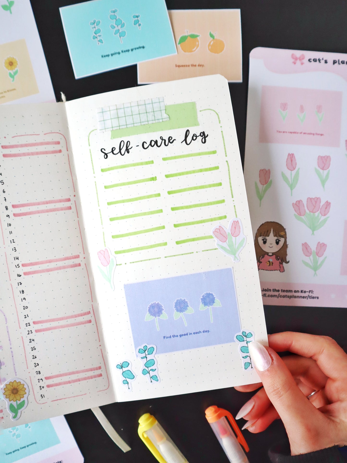 Cute Floral Inspirational Quote Stickers