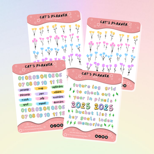 2025 Bullet Journal Sticker Sheets - Physical