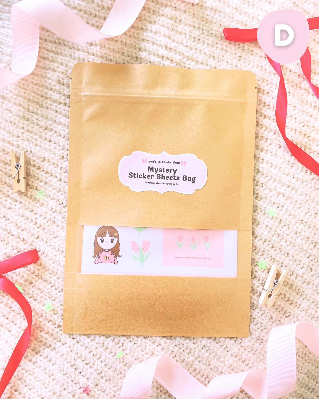 Mystery Sticker Sheet Pack – Aesthetic Sticker Sheets Designed by Cat’s Planner