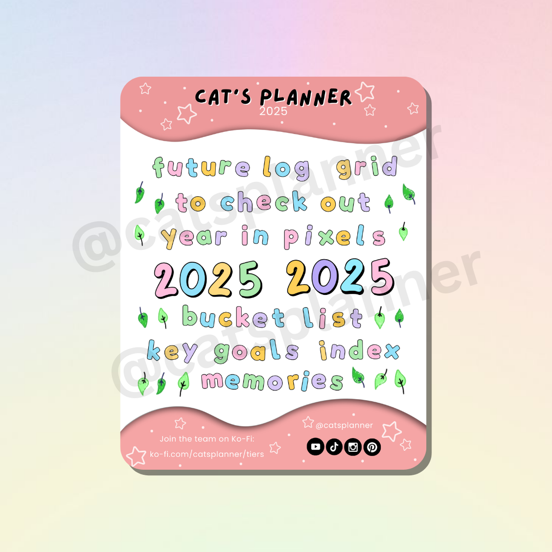 2025 Bullet Journal Sticker Sheets - Physical