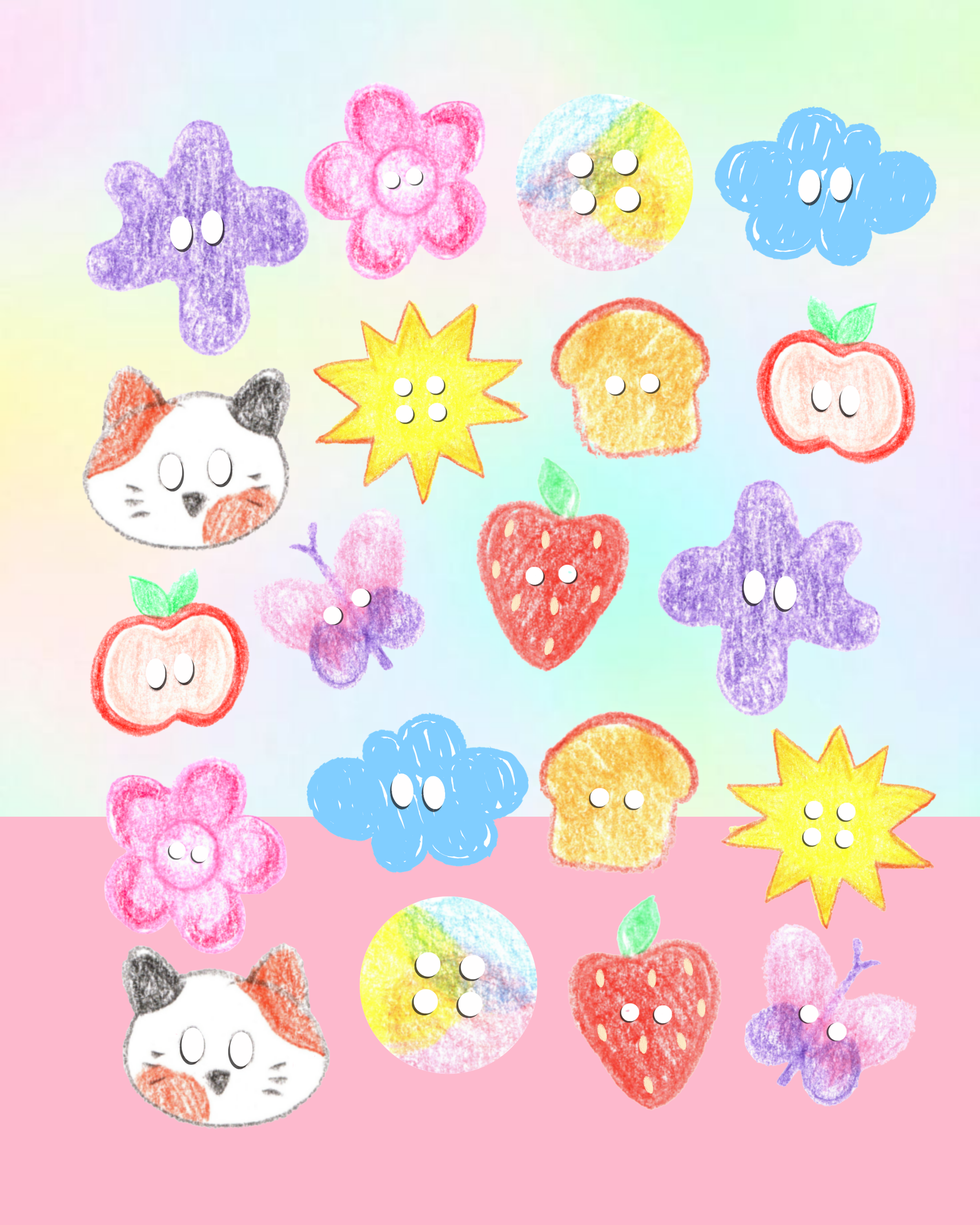 Coloured Pencils Stickers Packs