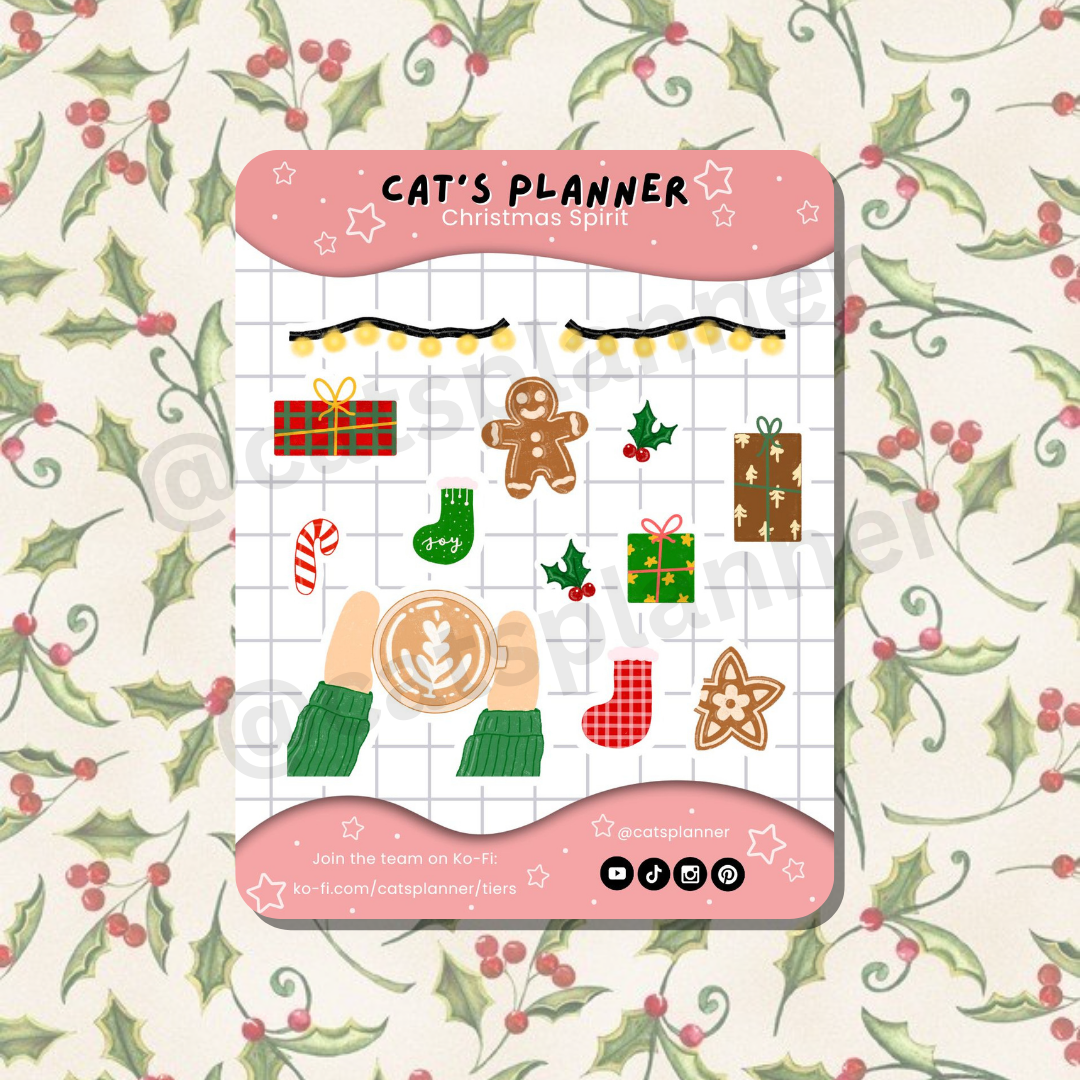 Christmas Spirit Sticker Sheets - Physical