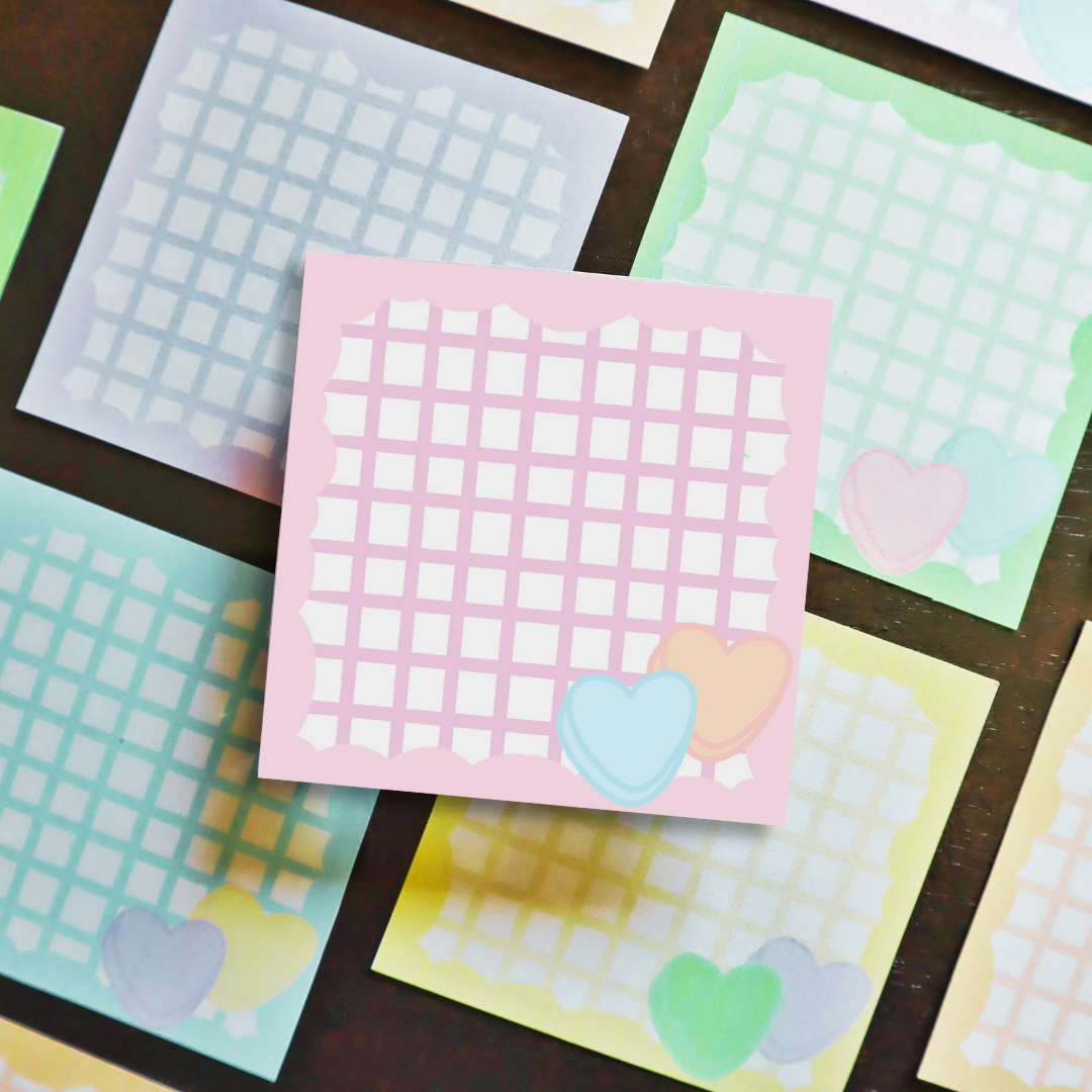 Candy Heart Memo Pads