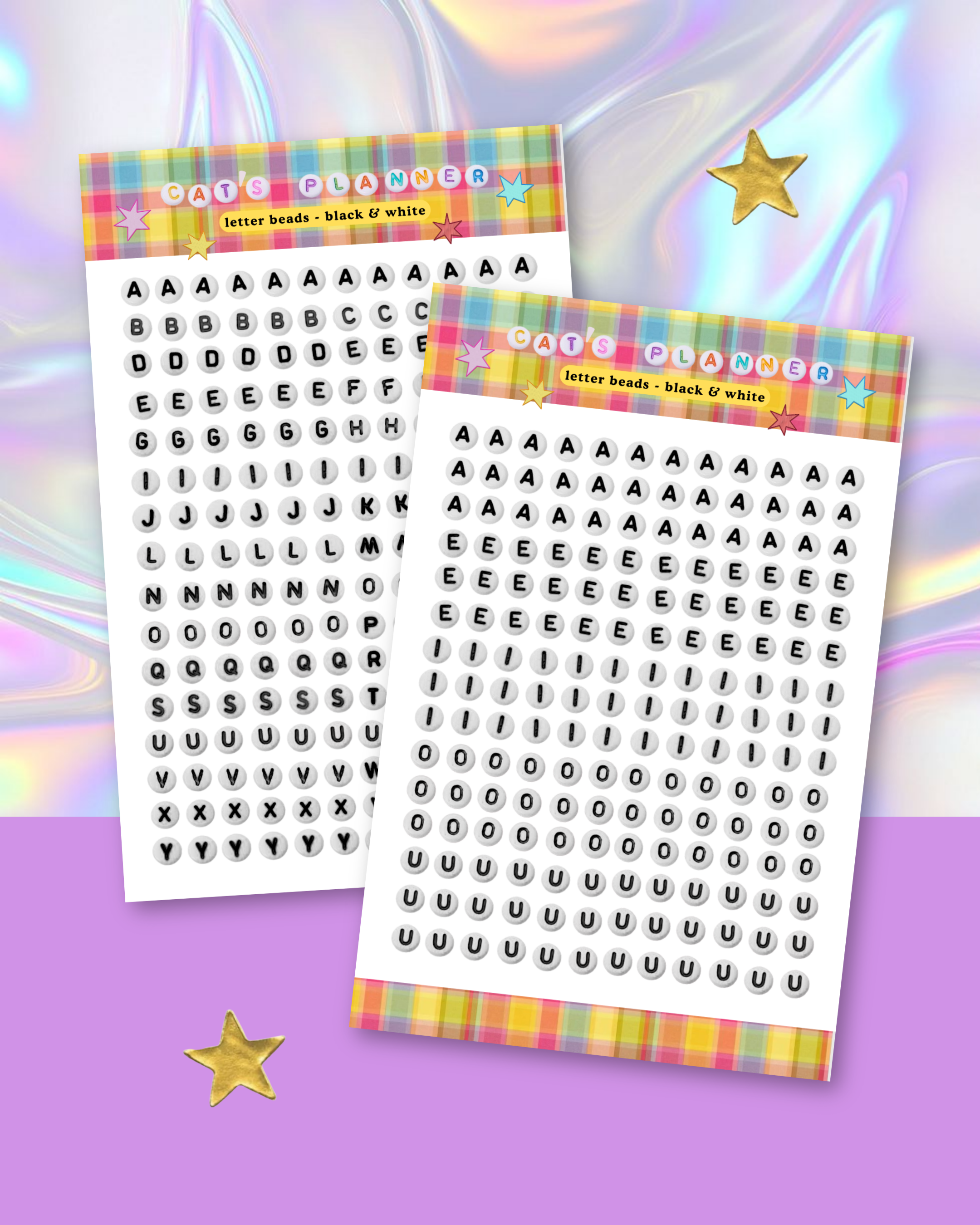 Letter Beads Sticker Sheets