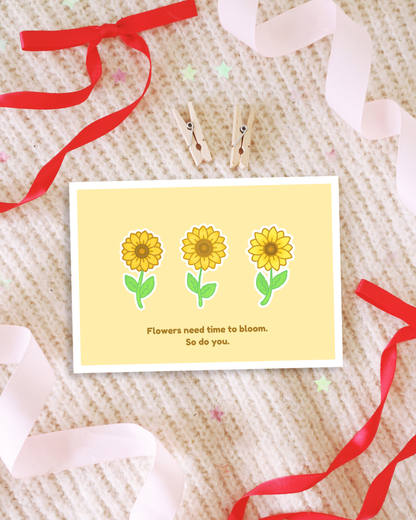 Sunflower Inspirational Quote Post Card