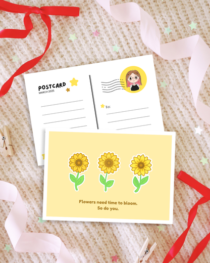 Sunflower Inspirational Quote Post Card