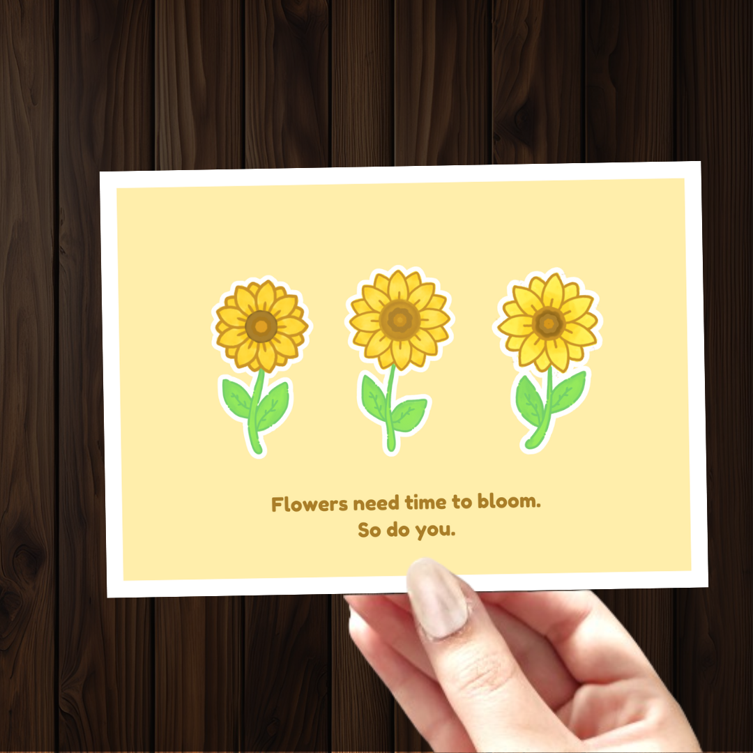 Sunflower Inspirational Quote Post Card