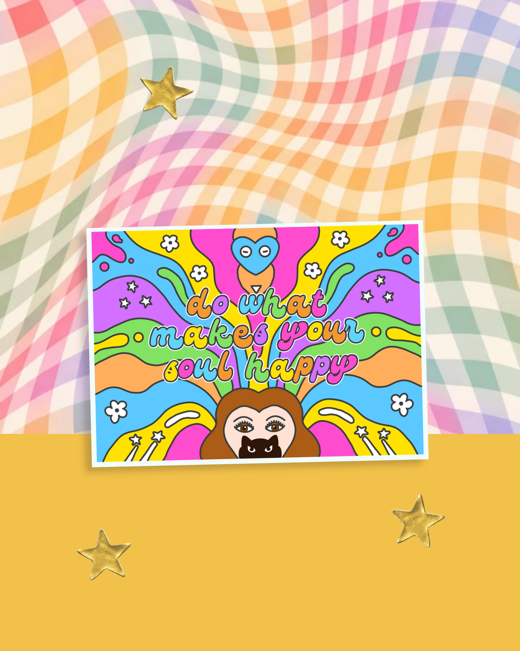 Do What Makes Your Soul Happy – Retro Psychedelic Art Print