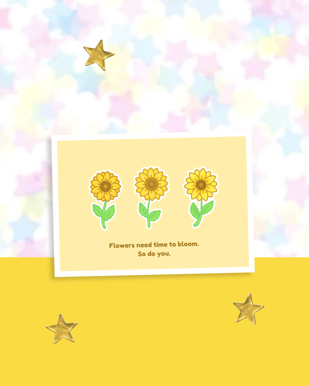 Sunflower Inspirational Quote Post Card