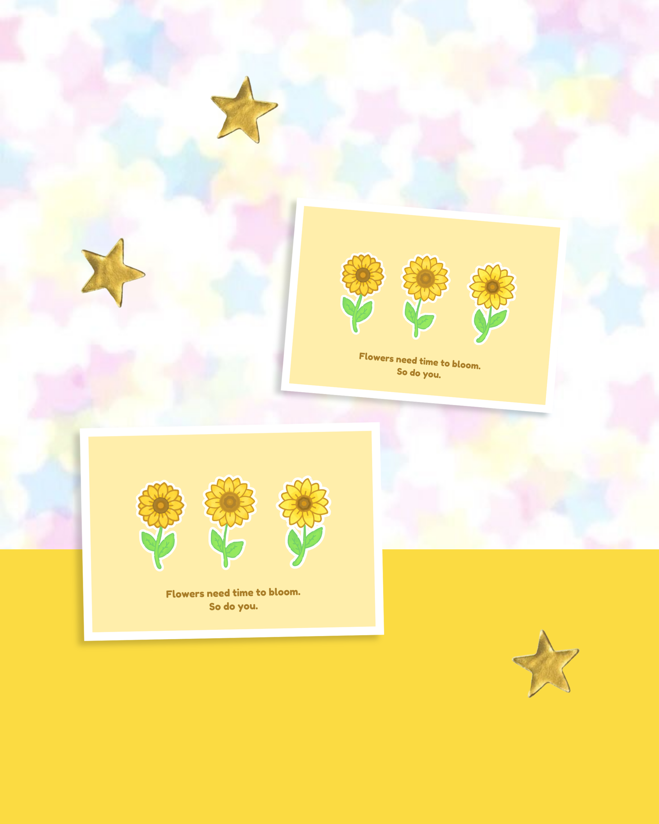 Cute Floral Inspirational Quote Stickers