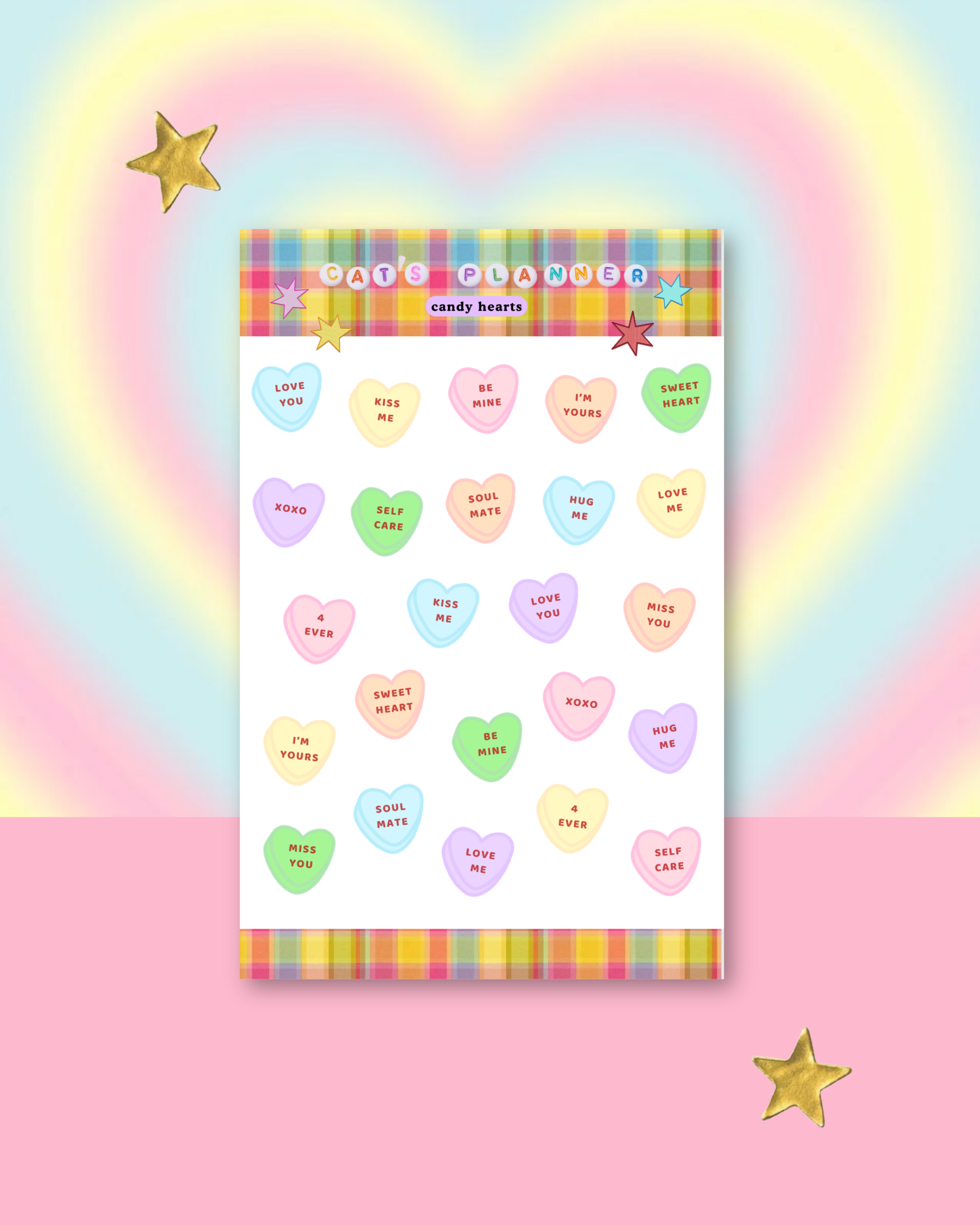 Candy Heart Sticker Sheets