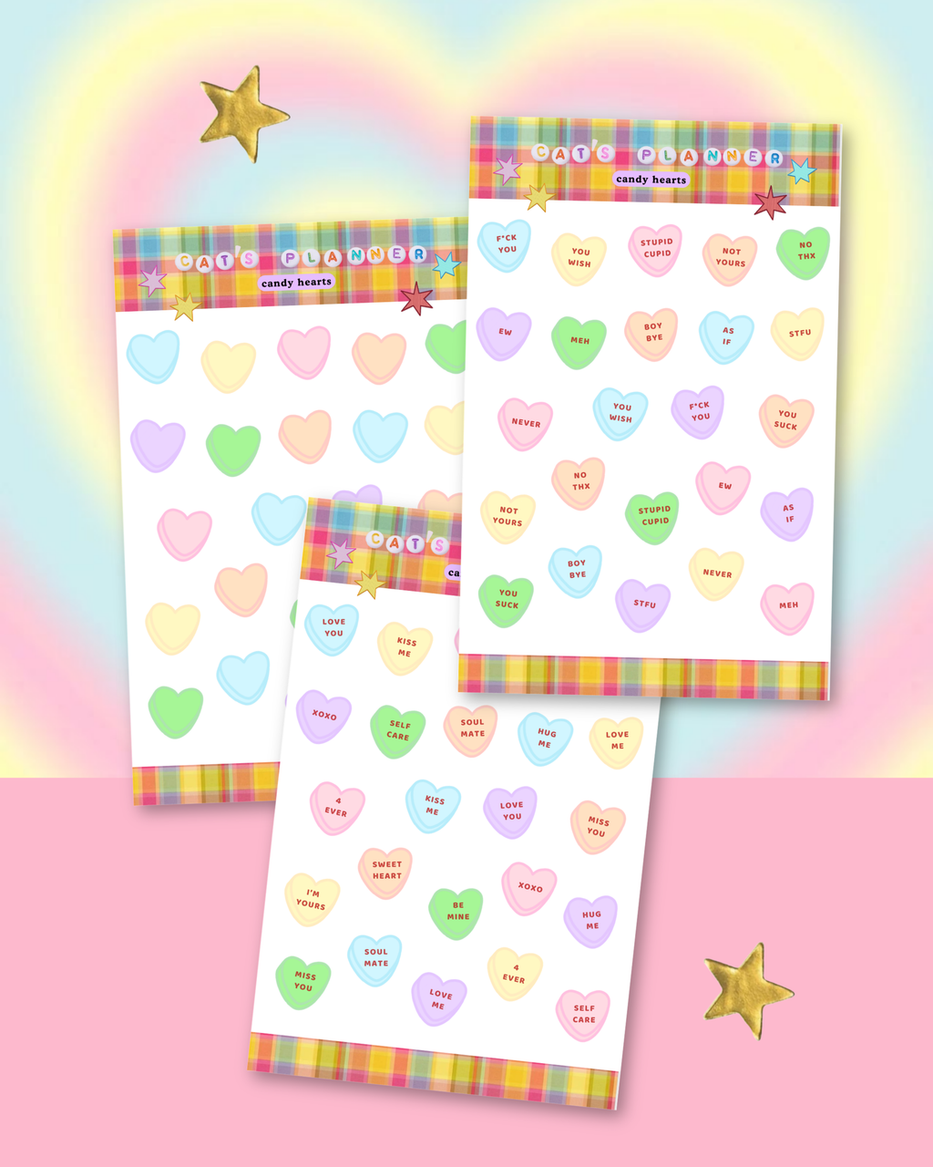 Candy Heart Sticker Sheets