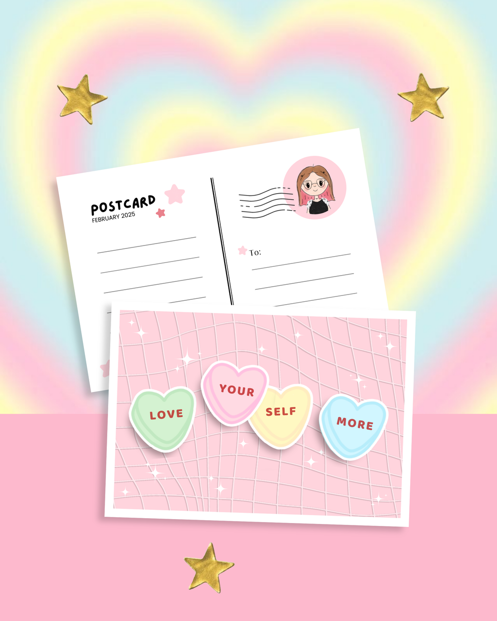 Candy Heart Postcard