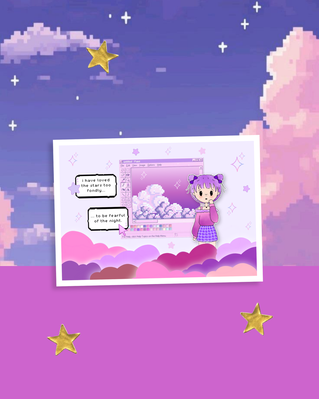 Vaporwave Space Girl Post Card