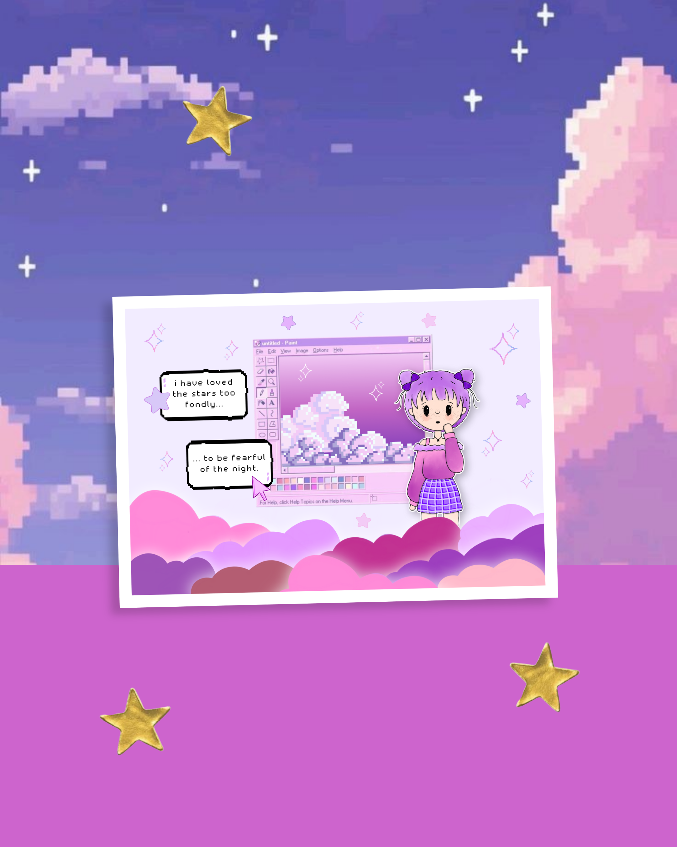Vaporwave Space Girl Post Card