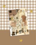 Beige Scrapbook Mood Board Art Print