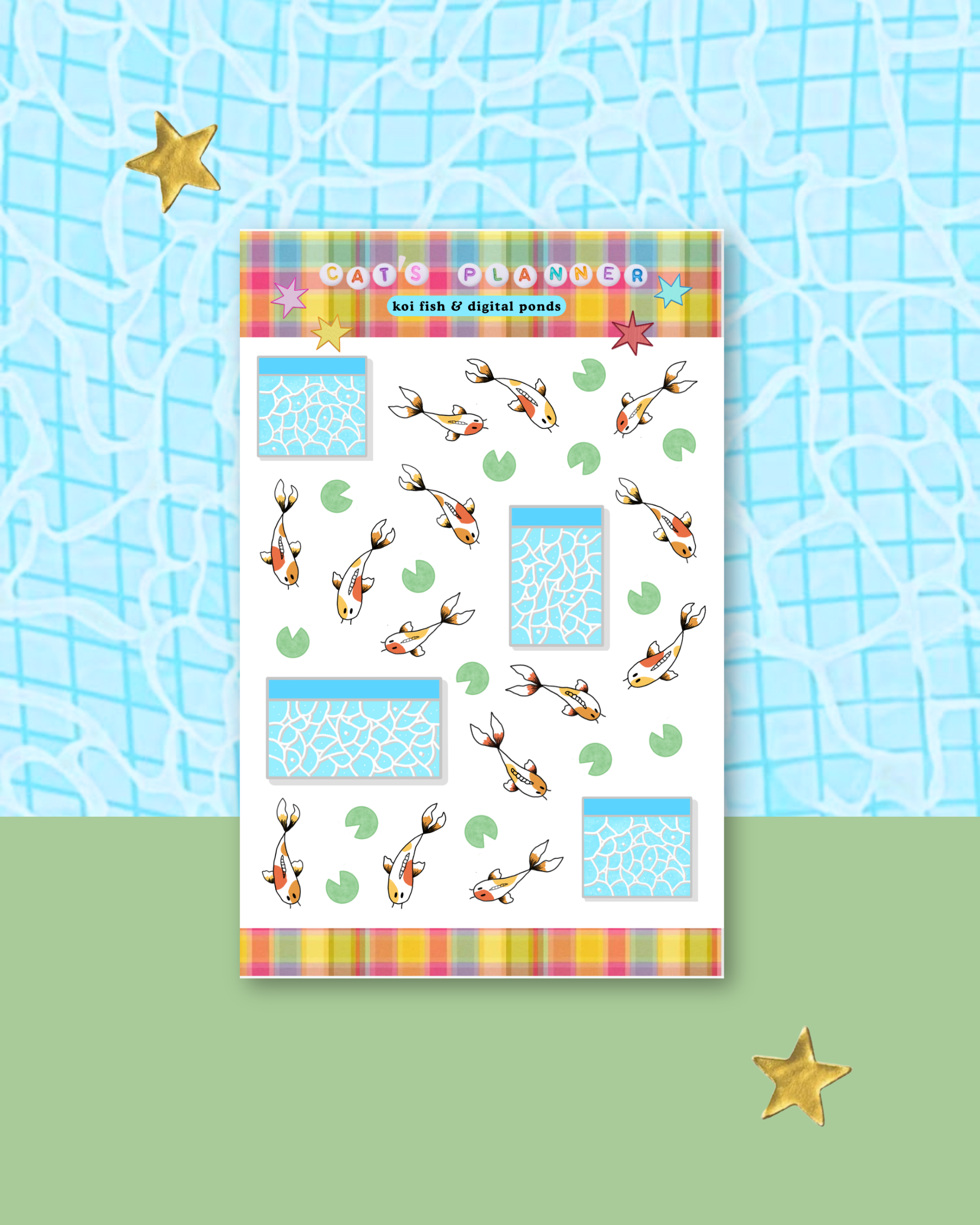 Koi Fish Sticker Sheets – Calming Aesthetic Journal & Planner Stickers