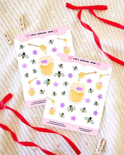 Bees & Honeycomb Sticker Sheet for Journaling – Stationery for Bullet Journal and Planners