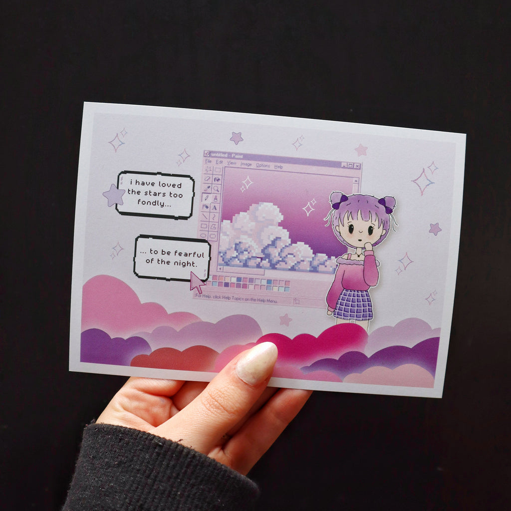 Vaporwave Space Girl Post Card