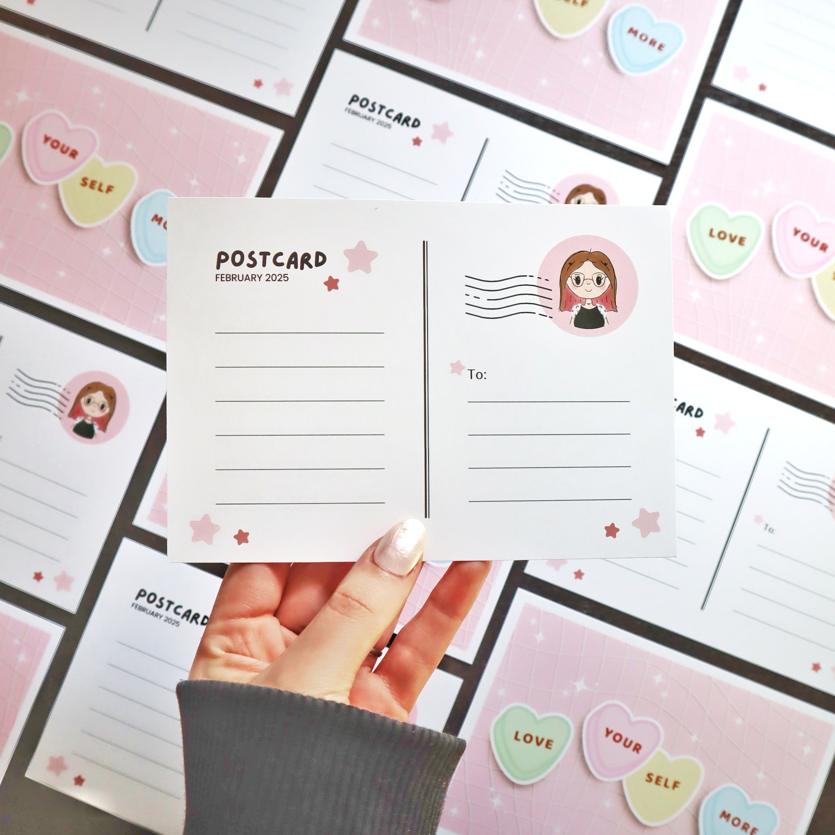 Candy Heart Postcard