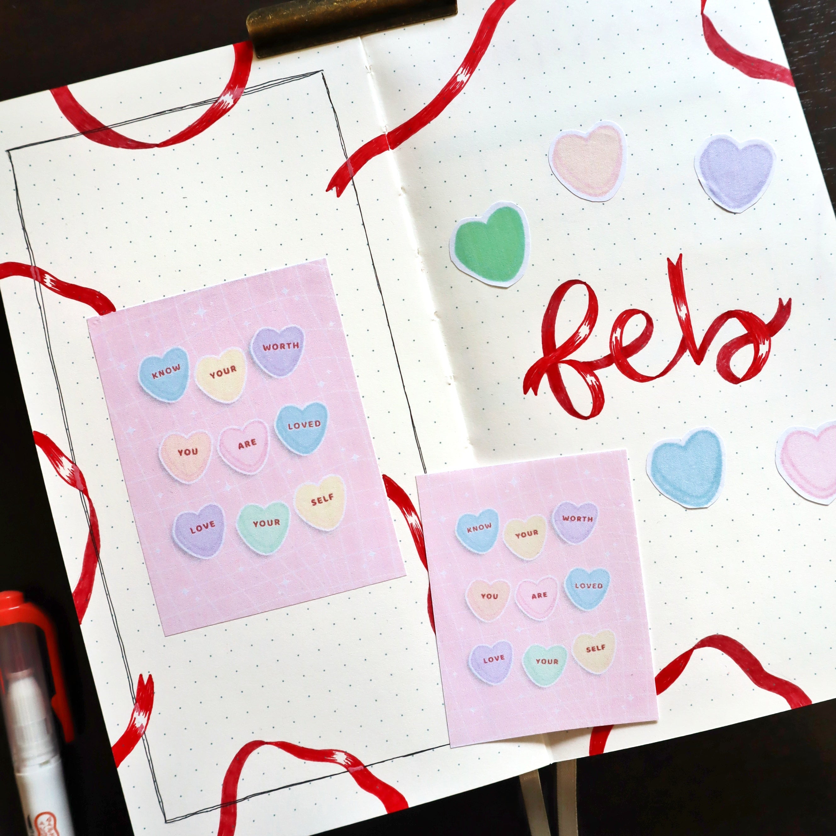 Candy Heart Inspirational Sticker Flakes