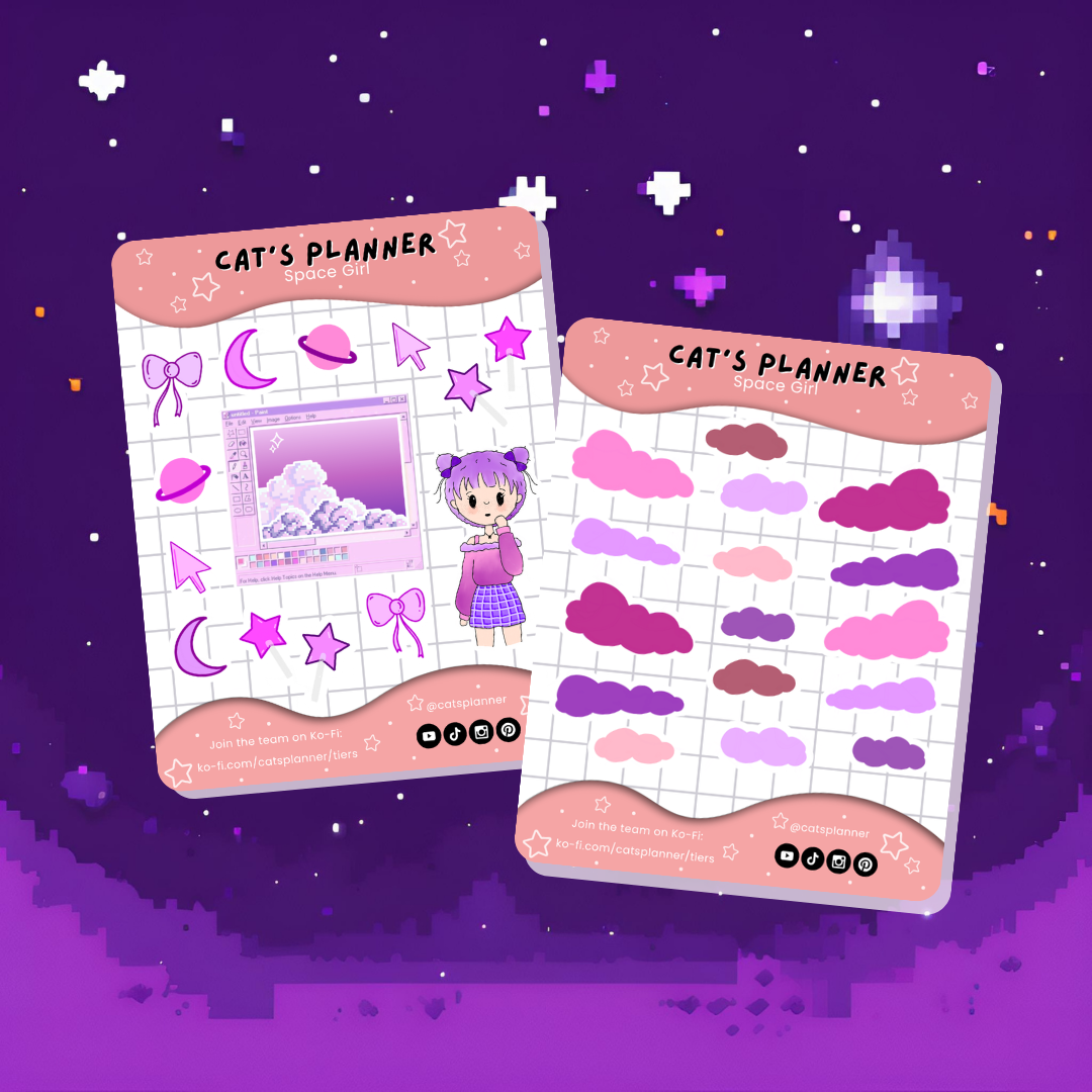 Space Girl Sticker Sheet - Physical