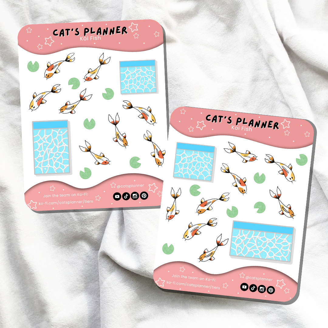 Koi Fish Sticker Sheet - Digital