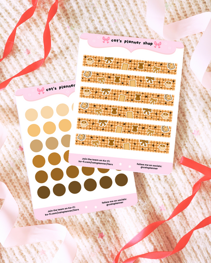 Coffee & Bear Sticker Sheet – Cute Café Aesthetic Stickers for Journaling, Scrapbooking, Bullet Journal, Penpal Letter