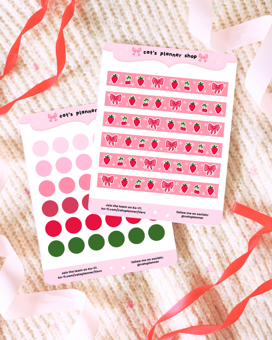 Berry Coquette Sticker Sheet Set – Stickers for Journaling, Scrapbooking, Bullet Journal