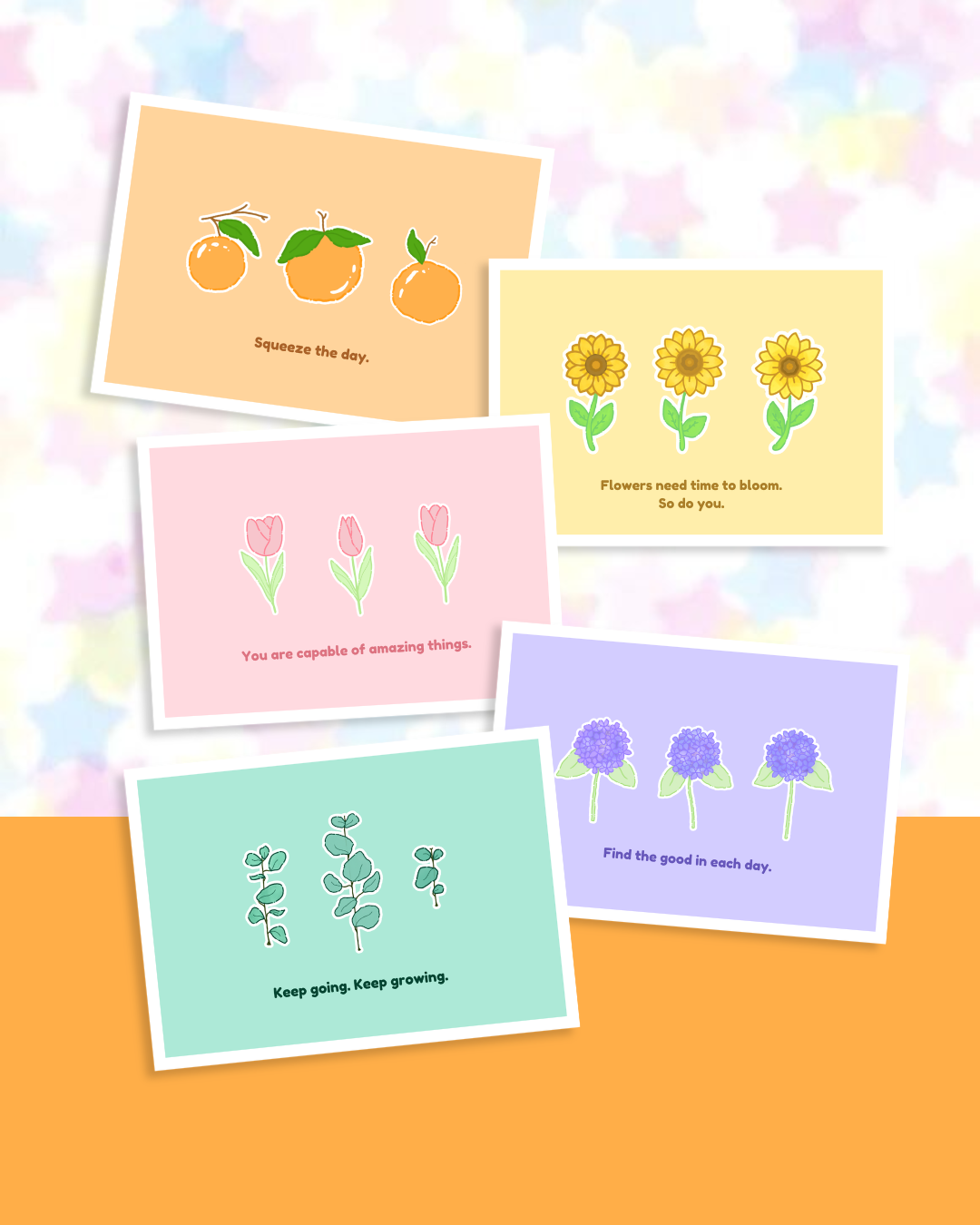 Cute Floral Inspirational Quote Stickers