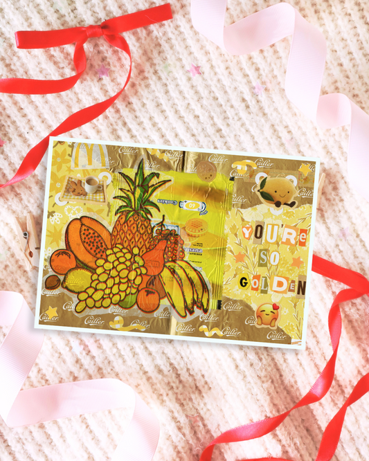 Yellow Golden Junk Journal  Scrapbooking Art Print