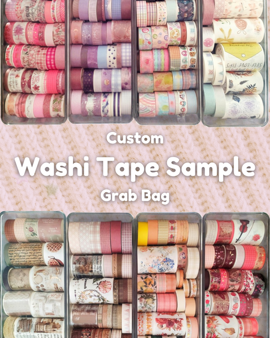 Custom Washi Tape Sample Grab Bag – Pick Your Washis, Kawaii & Aesthetic Washi Tape Samples for Journaling and Crafting