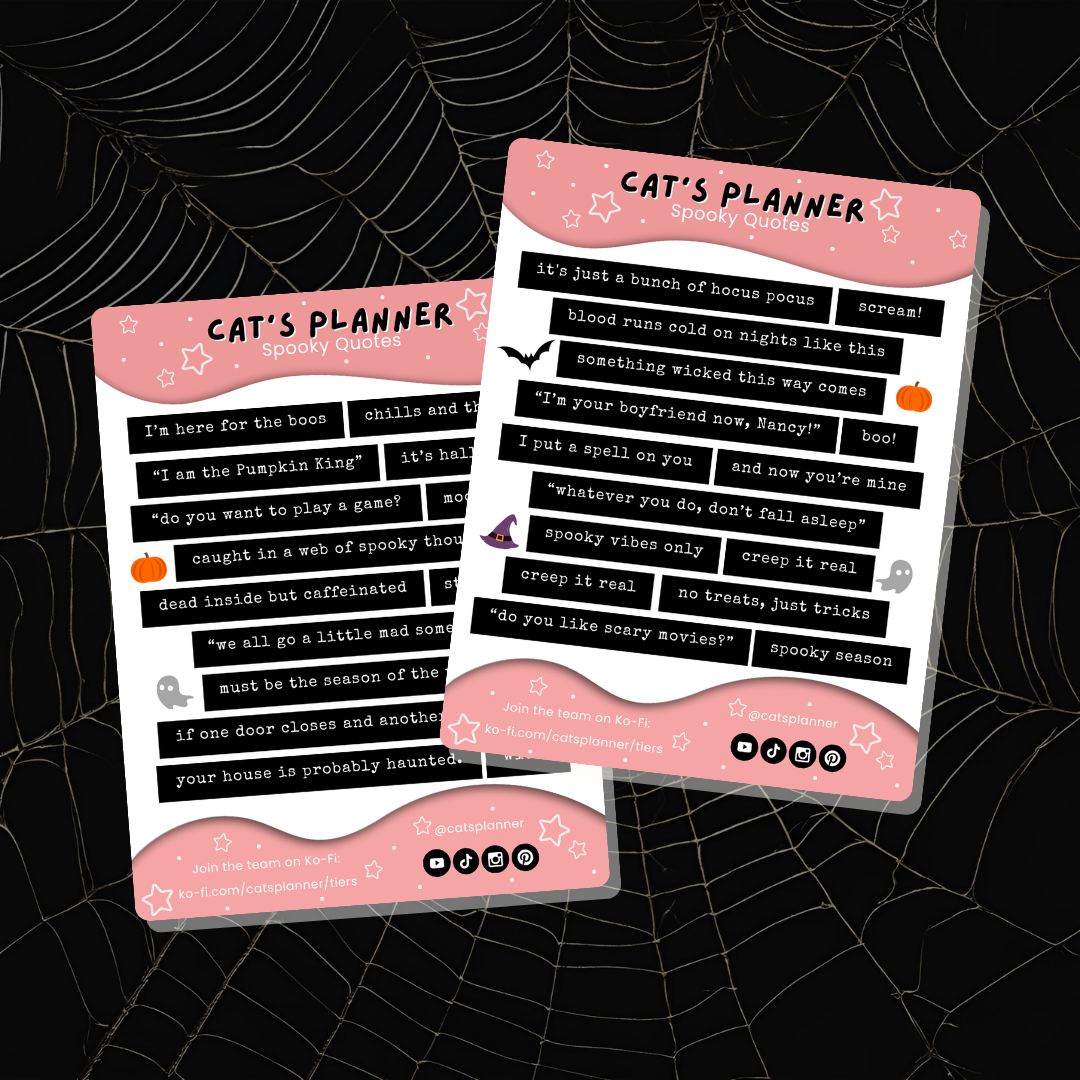 Spooky Quotes Sticker Sheet - Digital