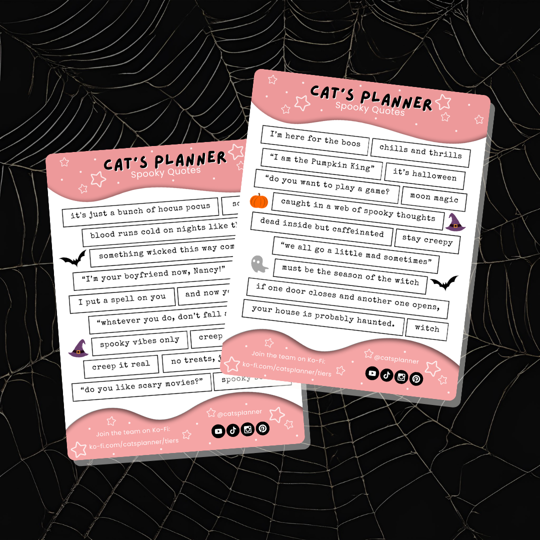 Spooky Quotes Sticker Sheet - Physical