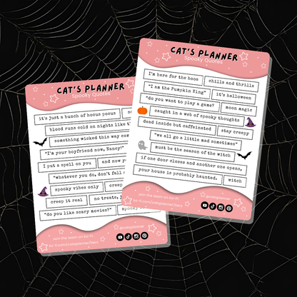 Spooky Quotes Sticker Sheet - Digital